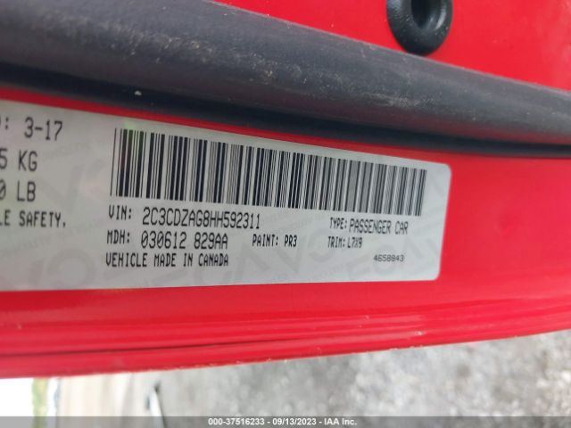 2C3CDZAG8HH592311 Dodge Challenger Sxt