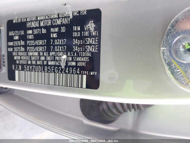 2014 HYUNDAI SANTA FE SPORT VIN: 5XYZUDLB5EG224964