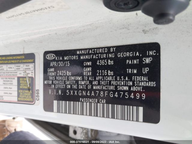 5XXGN4A78FG475499 KIA OPTIMA EX