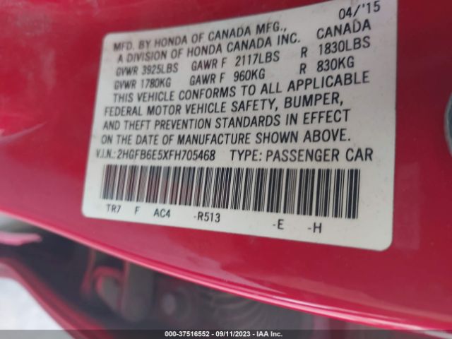 2HGFB6E5XFH705468 Honda Civic Sedan Si