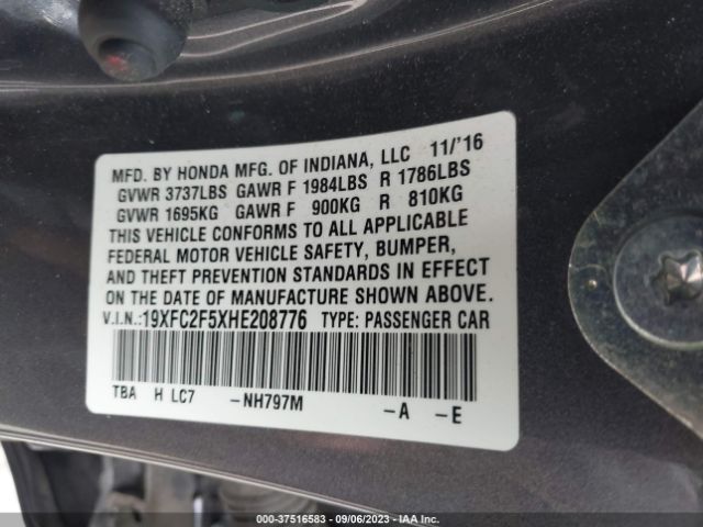 19XFC2F5XHE208776 Honda Civic Sedan Lx