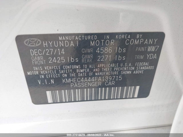 Hyundai SONATA HYBRID 2015 KMHEC4A44FA139715 Image 10