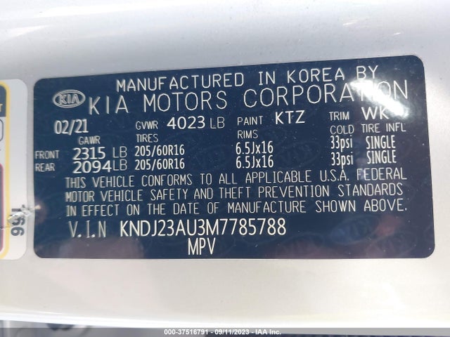 KIA SOUL S 2021 KNDJ23AU3M7785788 Image 15