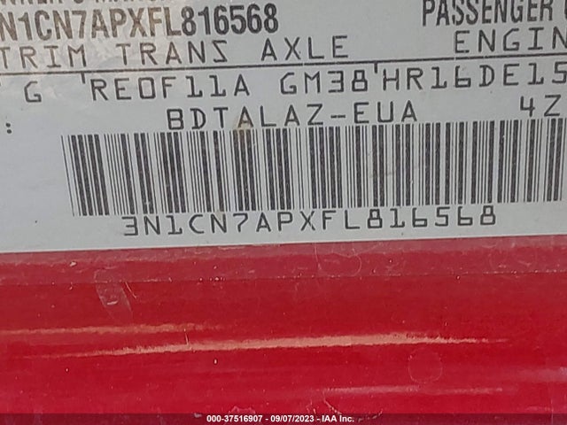 Nissan Versa S Plus 2015 3N1CN7APXFL816568 Image 15