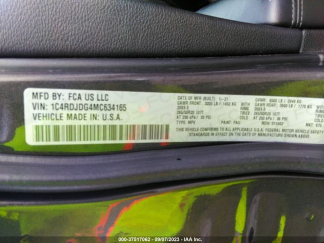 1C4RDJDG4MC634165 Dodge Durango Gt Plus
