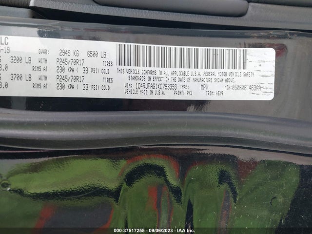 1C4RJFAG1KC793393 Jeep Grand Cherokee Laredo E