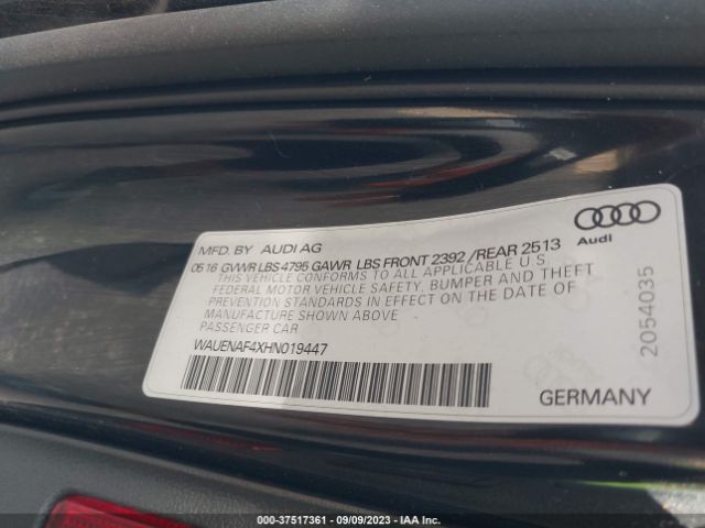 WAUENAF4XHN019447 Audi A4 Premium Plus