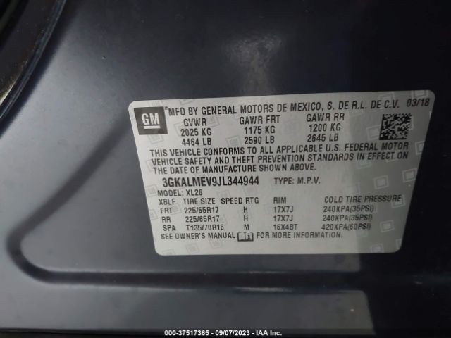3GKALMEV9JL344944 GMC Terrain Sle