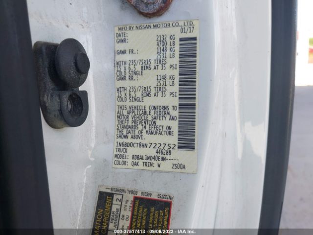 1N6BD0CT8HN722752 Nissan FRONTIER S