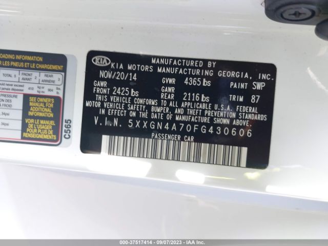 5XXGN4A70FG430606 KIA OPTIMA EX