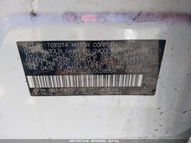 Lexus IS 350 2016 JTHBE1D28G5028359 Image 16