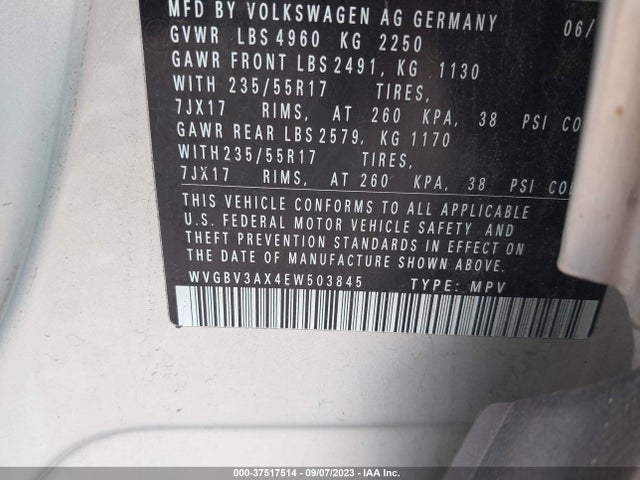 WVGBV3AX4EW503845 Volkswagen TIGUAN SE