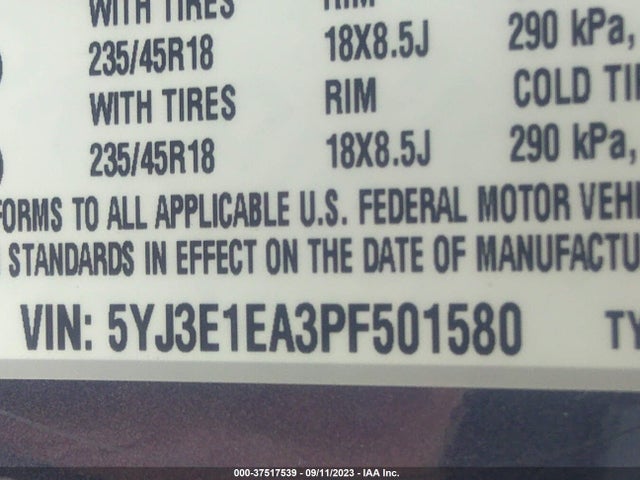 2023 Tesla 3, VIN: 5YJ3E1EA3PF501580