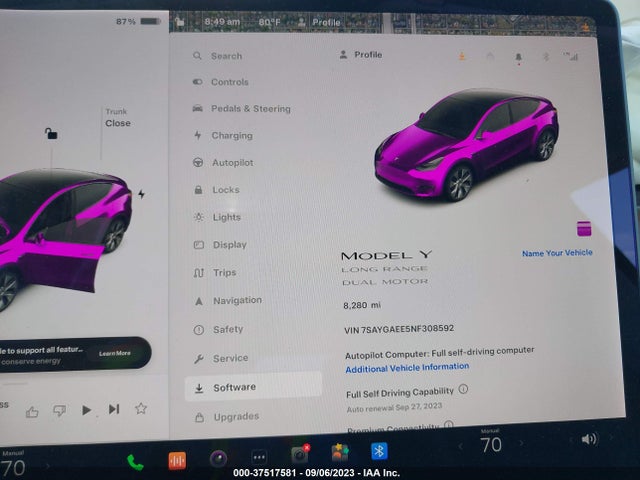 Tesla Model Y Long Range 2022 7SAYGAEE5NF308592 Image 7