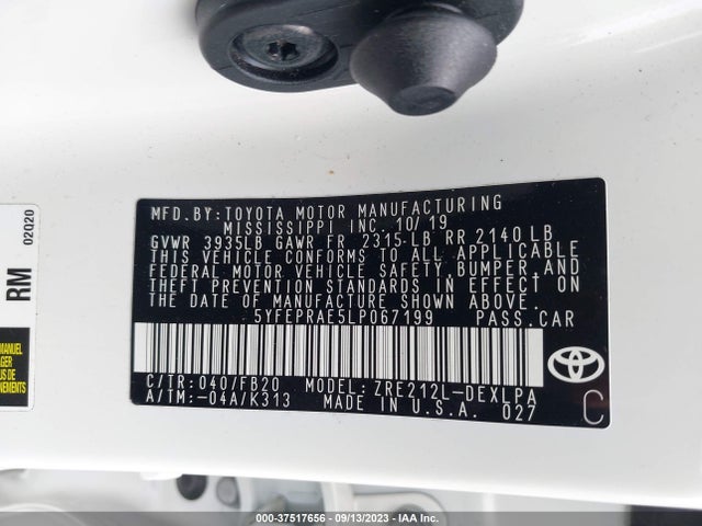 Toyota 2zr-fae 2020 5YFEPRAE5LP067199 Image 26