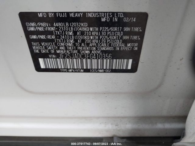 JF2SJADC3FG410356 Subaru Forester 2.5i Premium
