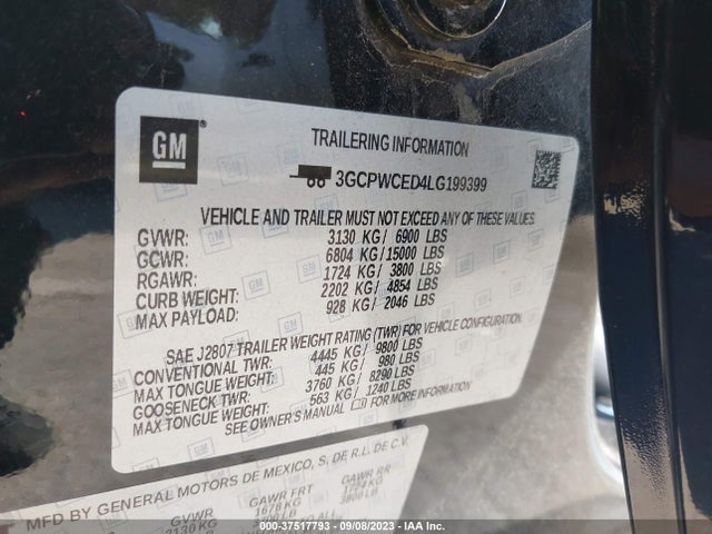 Chevrolet Silverado 1500 Lt 2020 3GCPWCED4LG199399 Image 9