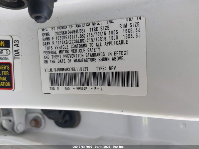 Honda CR-V LX 2014 5J6RM4H37EL110125 Image 9