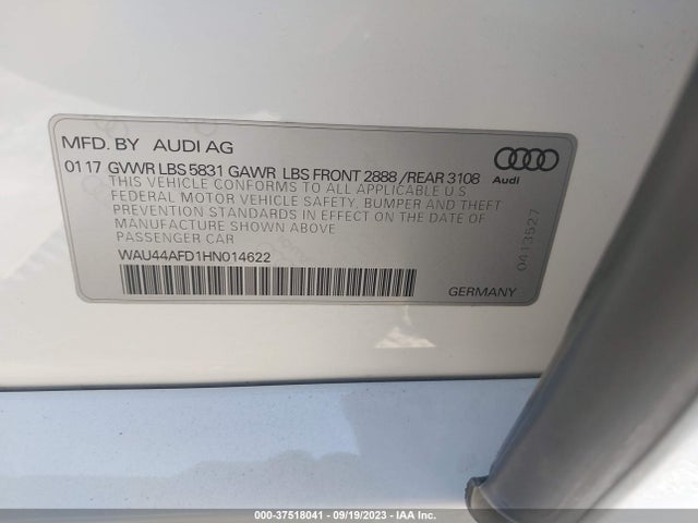 WAU44AFD1HN014622 Audi A8 L