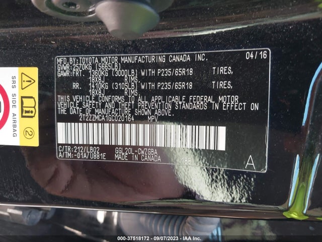 2T2ZZMCA1GC020164 Lexus RX 350