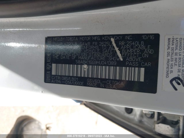 58ABK1GG9HU041389 Lexus Es Es 350