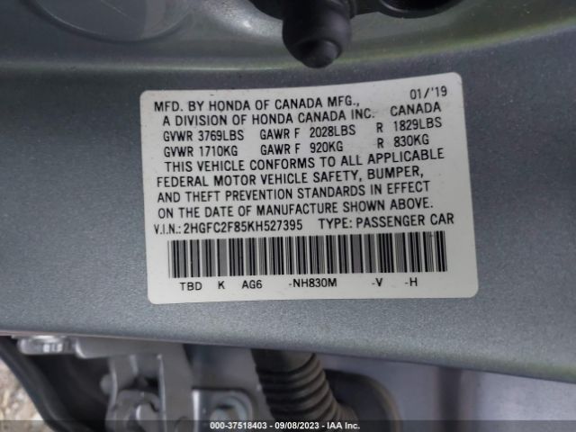 2HGFC2F85KH527395 Honda Civic Sedan Sport