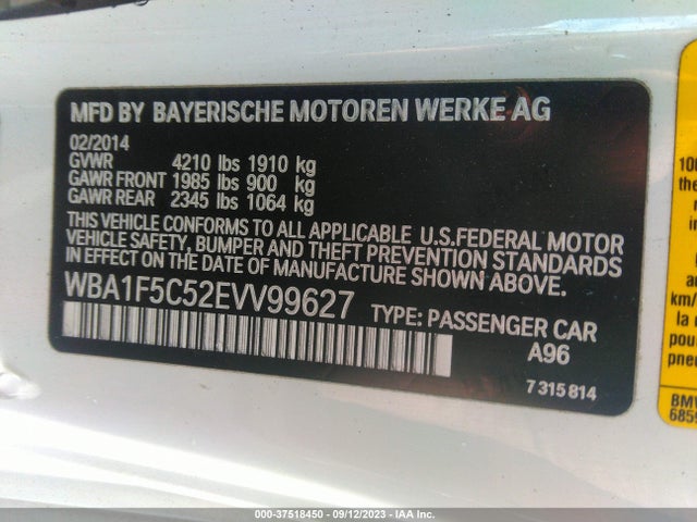 WBA1F5C52EVV99627 BMW 228I