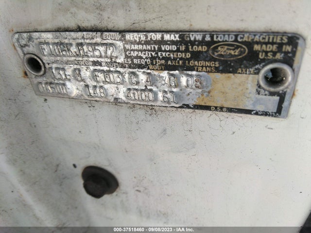 1970 FORD F100 VIN: F10GKJ19572