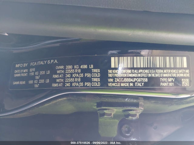 ZACCJBBB4JPG97558 Jeep Renegade Altitude