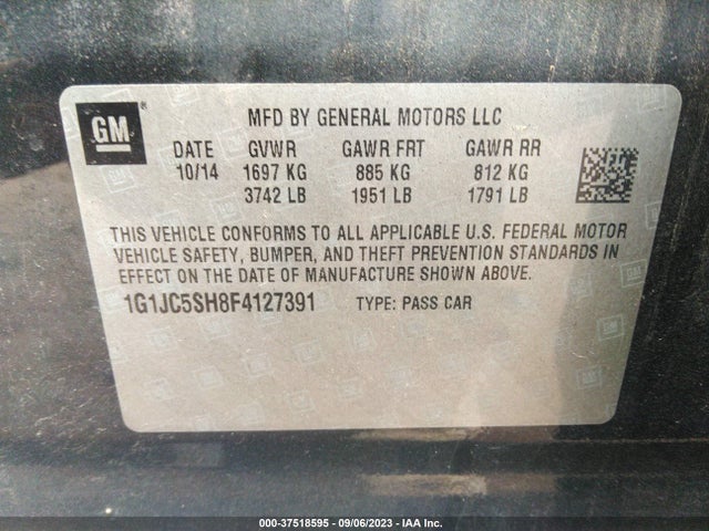 Chevrolet SONIC LT 2015 1G1JC5SH8F4127391 Image 9