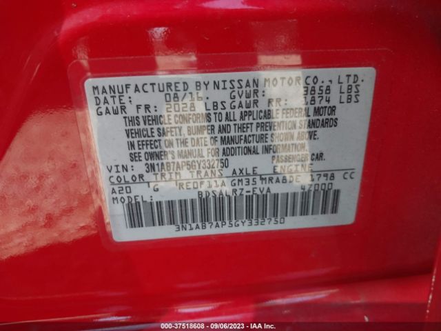 3N1AB7AP5GY332750 Nissan SENTRA SR