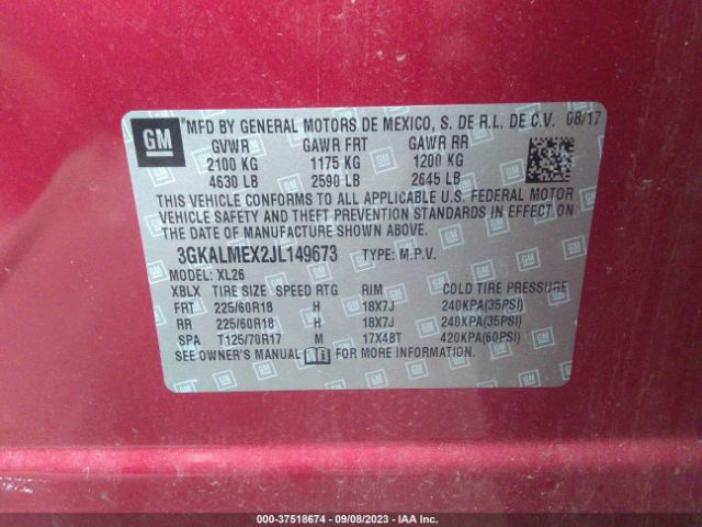 3GKALMEX2JL149673 GMC Terrain Sle