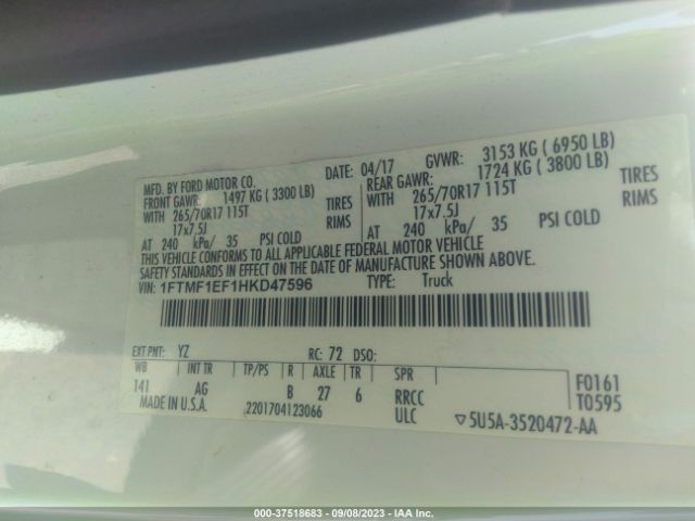 1FTMF1EF1HKD47596 Ford F-150 Xl/xlt