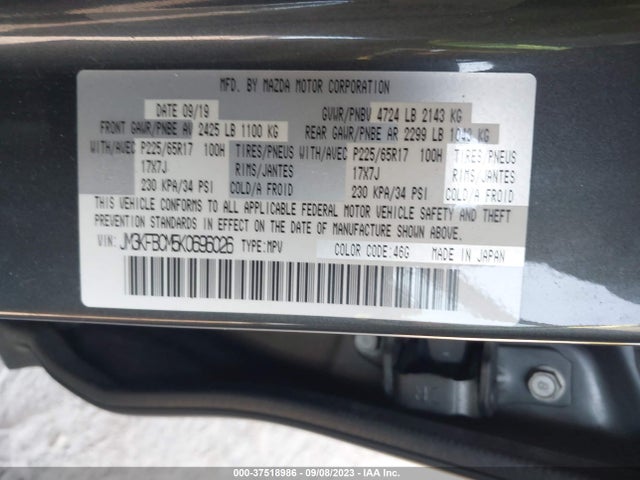 JM3KFBCM5K0696026 Mazda Cx-5 Touring