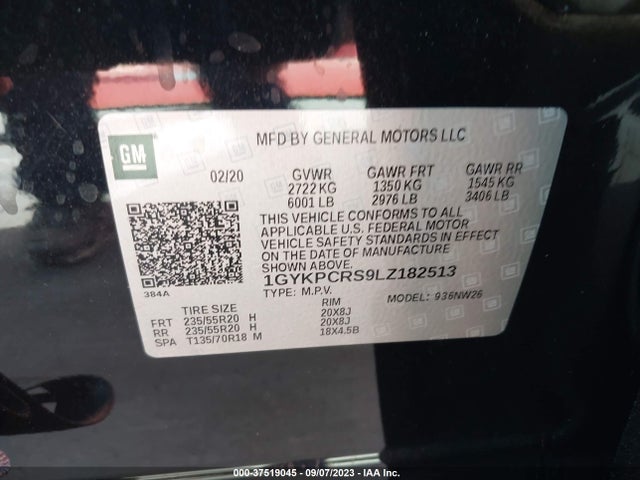 1GYKPCRS9LZ182513 Cadillac Xt6 Fwd Premium Luxury