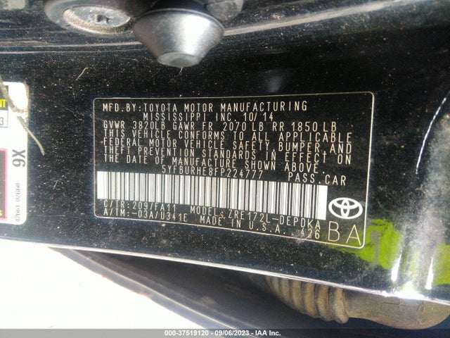 Toyota Corolla L/le/s/s Plus/le Plus 2015 5YFBURHE8FP224777 Image 15