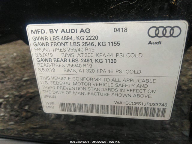 WA1ECCFS1JR033748 Audi Q3 Premium/sport Premium