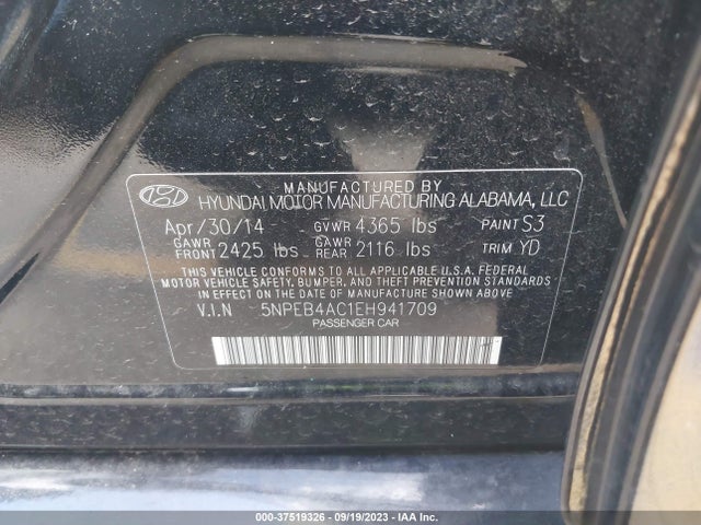 Hyundai SONATA GLS 2014 5NPEB4AC1EH941709 Image 9
