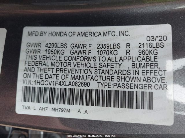 1HGCV1F4XLA082690 Honda Accord Sedan Ex