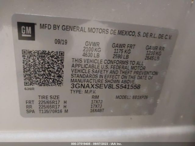 2020 CHEVROLET EQUINOX 3GNAXSEV8LS541558 Photo 8