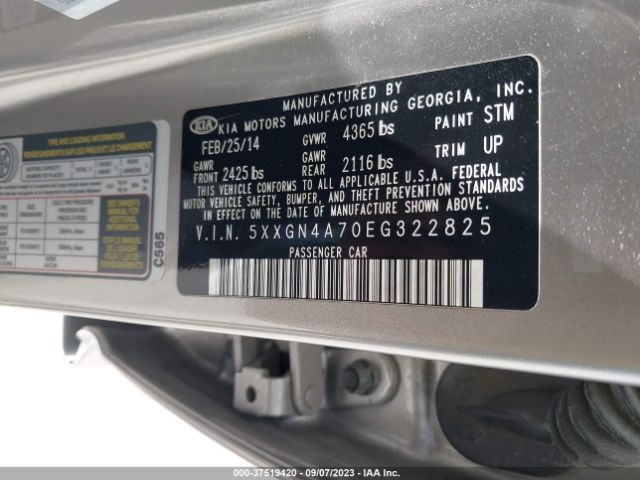5XXGN4A70EG322825 KIA OPTIMA EX