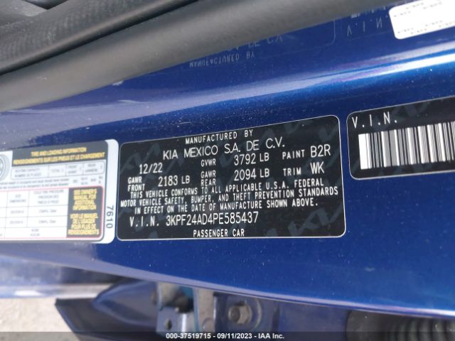 3KPF24AD4PE585437 KIA Forte Lxs