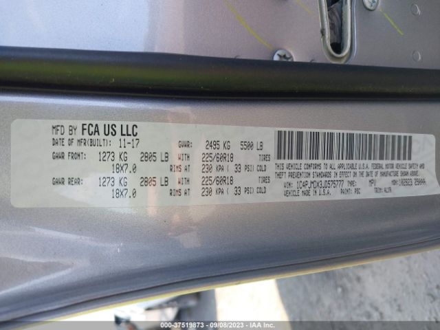 2018 JEEP CHEROKEE 1C4PJMDX3JD575777 Photo 8