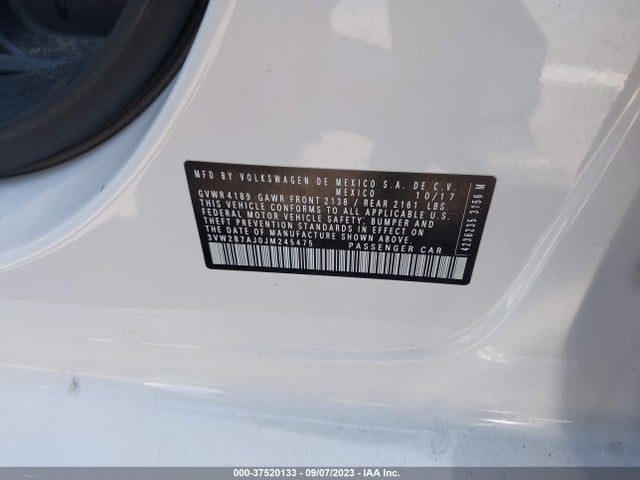 3VW2B7AJ0JM245475 Volkswagen Jetta 1.4t S
