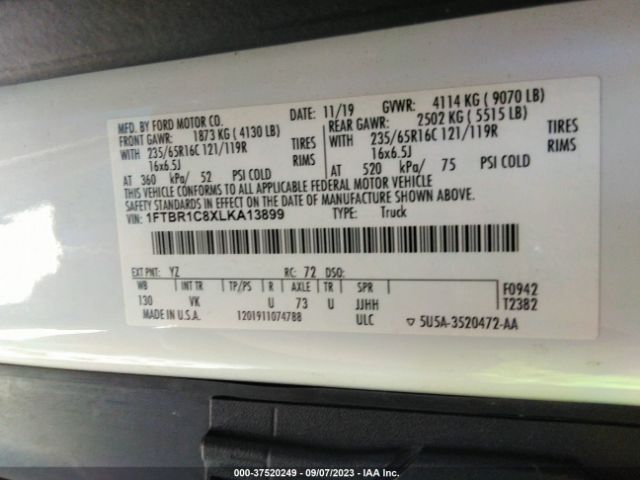 1FTBR1C8XLKA13899 Ford TRANSIT CARGO VAN