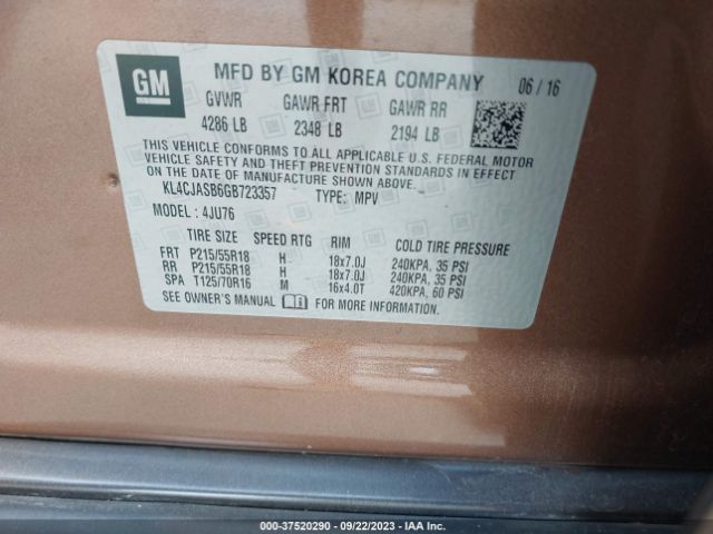 KL4CJASB6GB723357 Buick Encore