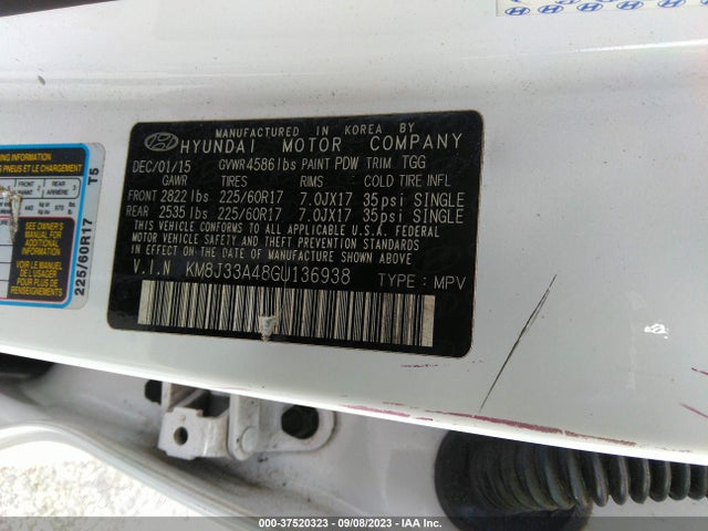 Hyundai TUCSON SE 2016 KM8J33A48GU136938 Image 9
