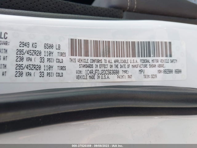 Продаж на аукціоні авто 2013 Jeep Grand Cherokee Srt8 Alpine, vin: 1C4RJFDJ2DC563680, номер лоту: 37520359