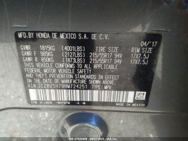 3CZRU5H79HM724251 Honda Hr-v Ex-l