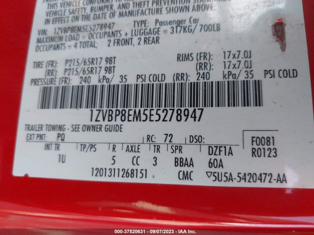 Ford Mustang V6 2014 1ZVBP8EM5E5278947 Image 9